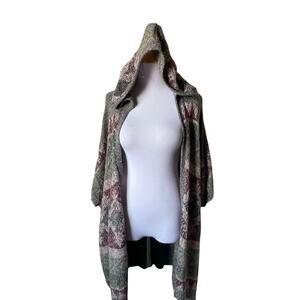 Tokyo Darling Oversized Hooded Long Slouchy Short Sleeved Open Cardigan- Sz M/L